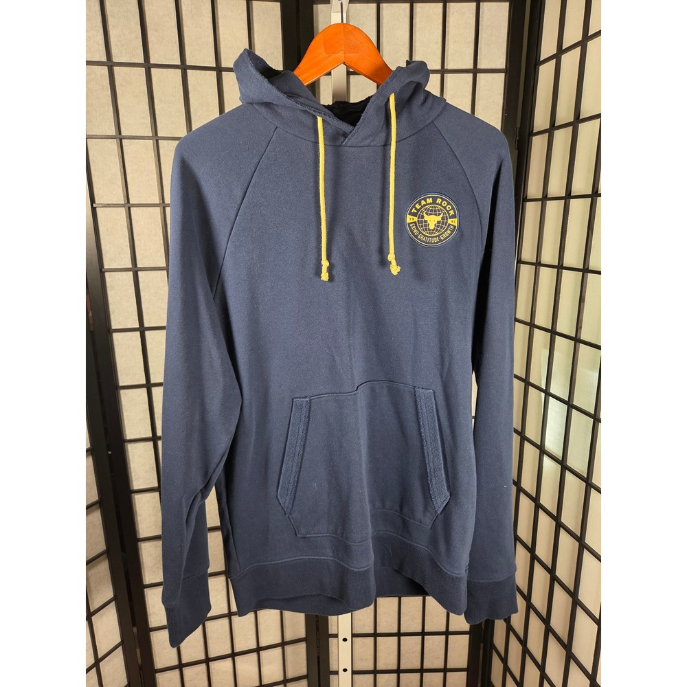 Under Armour Project Rock Team Rock Navy Blue Hoodie Mens Large Brahma Bull Logo